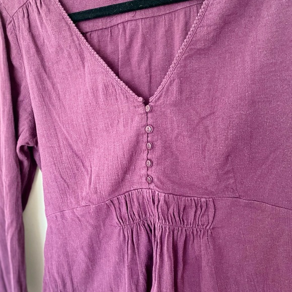 Thyme Purple Babydoll Style Maternity Long Sleeve Shirt - Picture 4 of 8